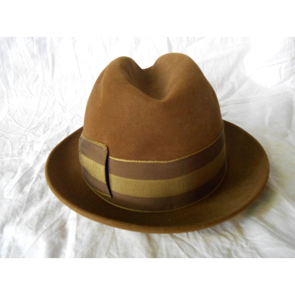 Dale Clothing Stevens Hats Registered 3X Beaver Fur Blend Hat Fedora Brown 6 7/8